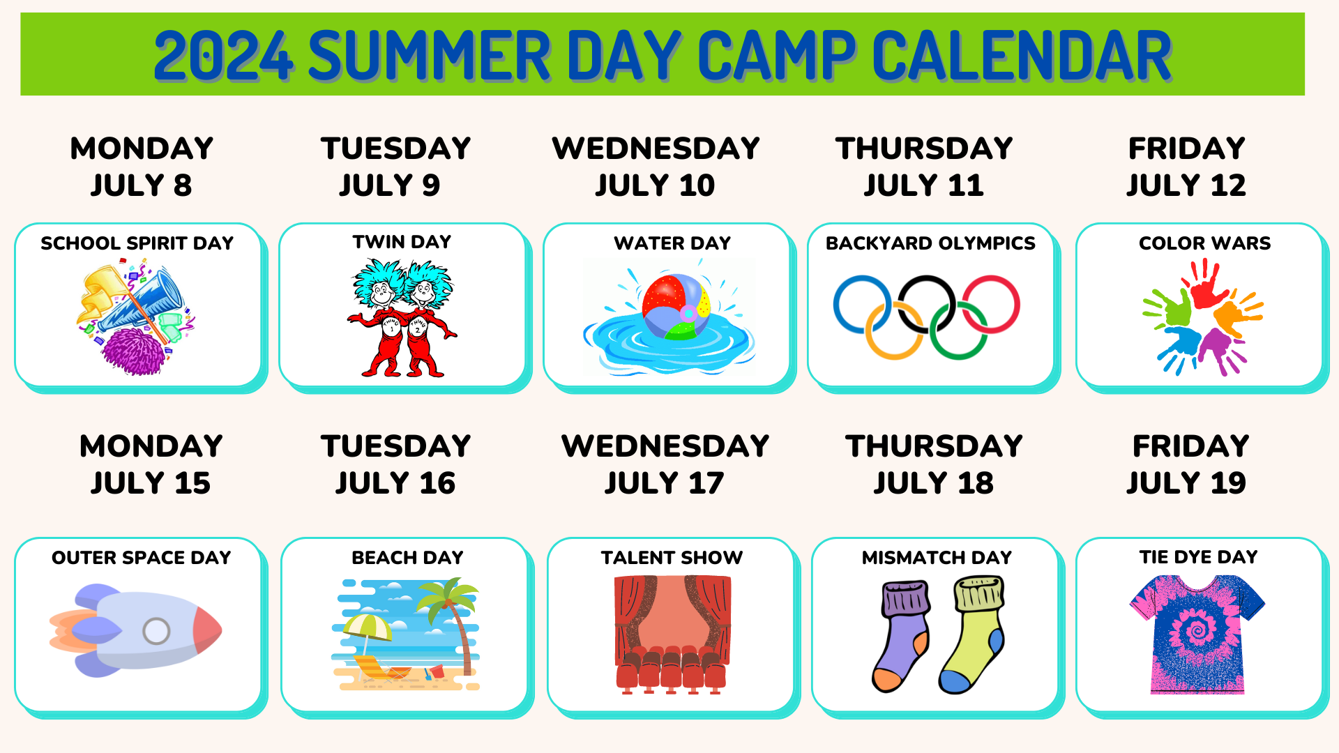 2024 DAY CAMP CALENDAR 2